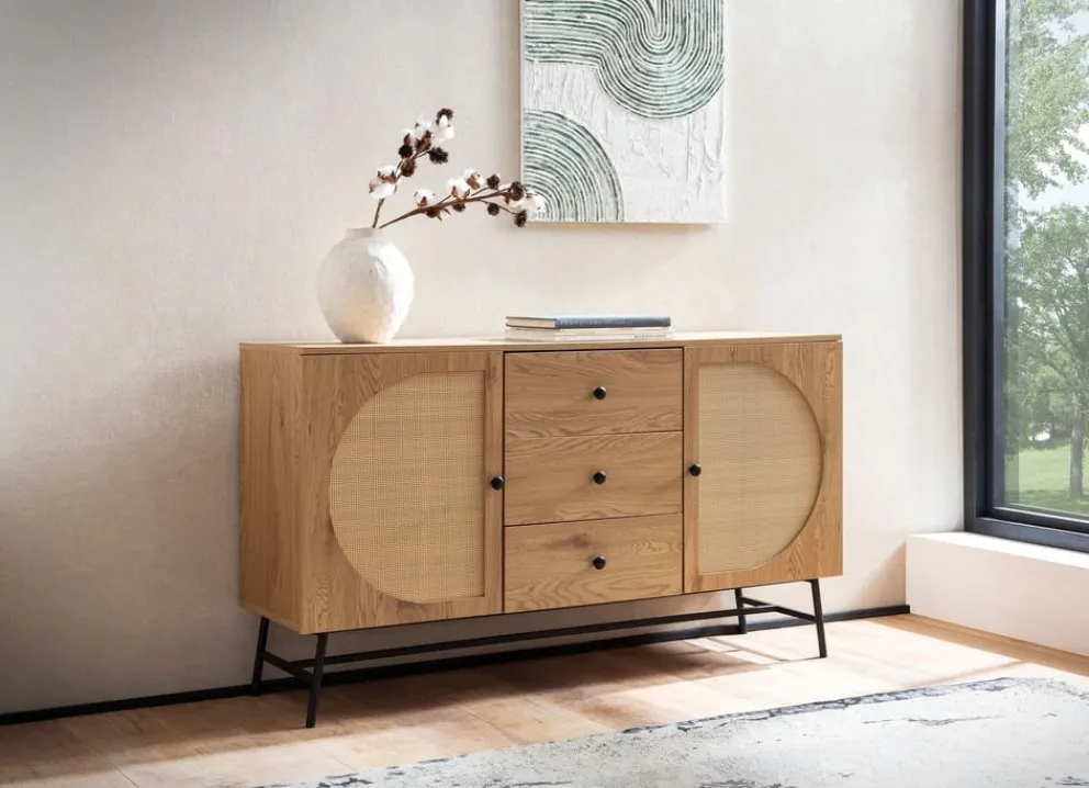MID.YOU Sideboard Eiche Dekor hellbraun Clearance