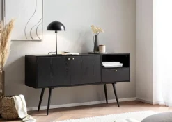 MID.YOU Sideboard Eiche Dekor schwarz Best