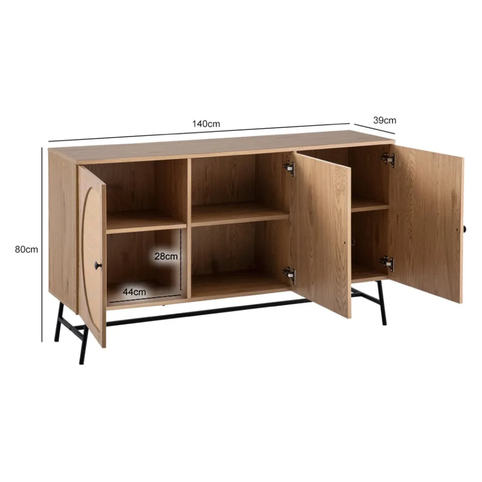 MID.YOU Sideboard Eiche Dekor braun Discount