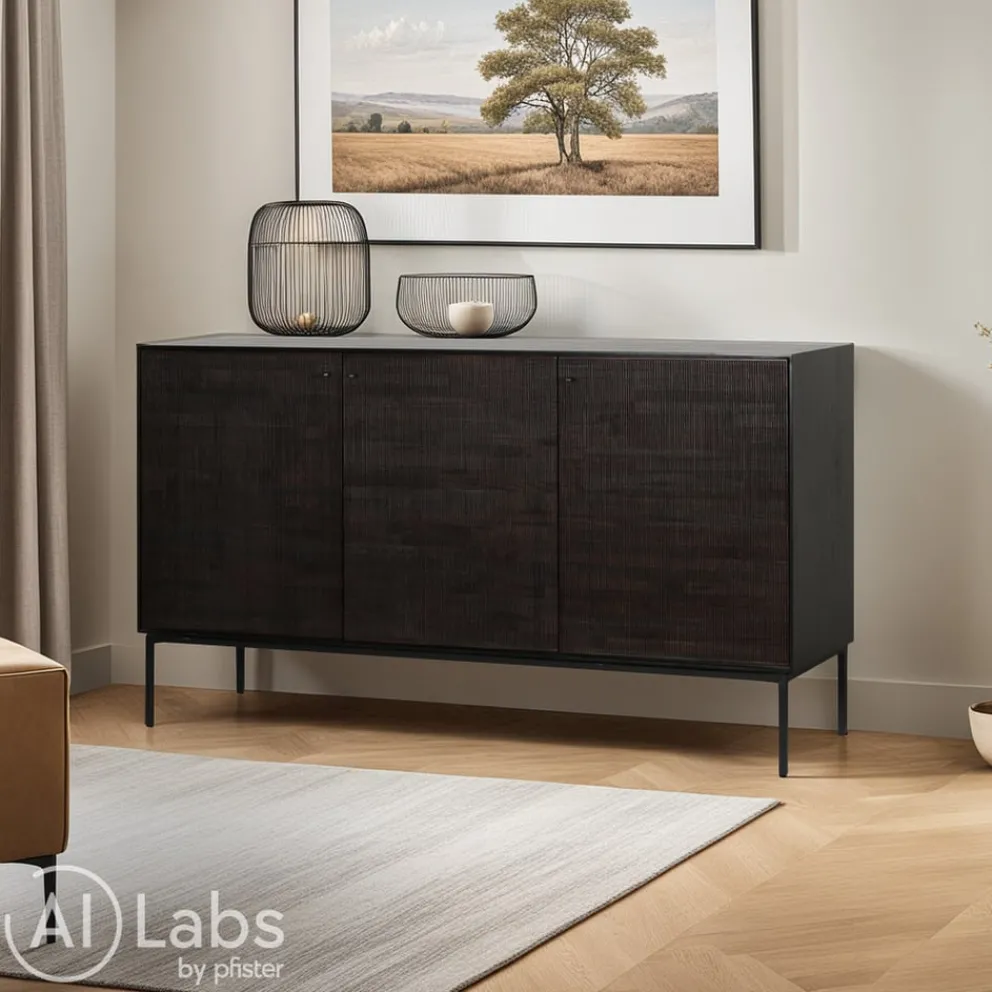 Ethnicraft Sideboard Grooves schwarz Clearance