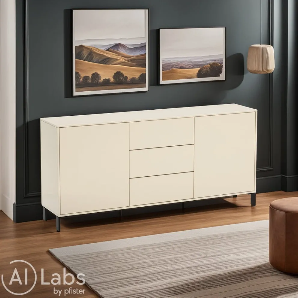 Invivus Sideboard Innova Crema, schwarz Discount