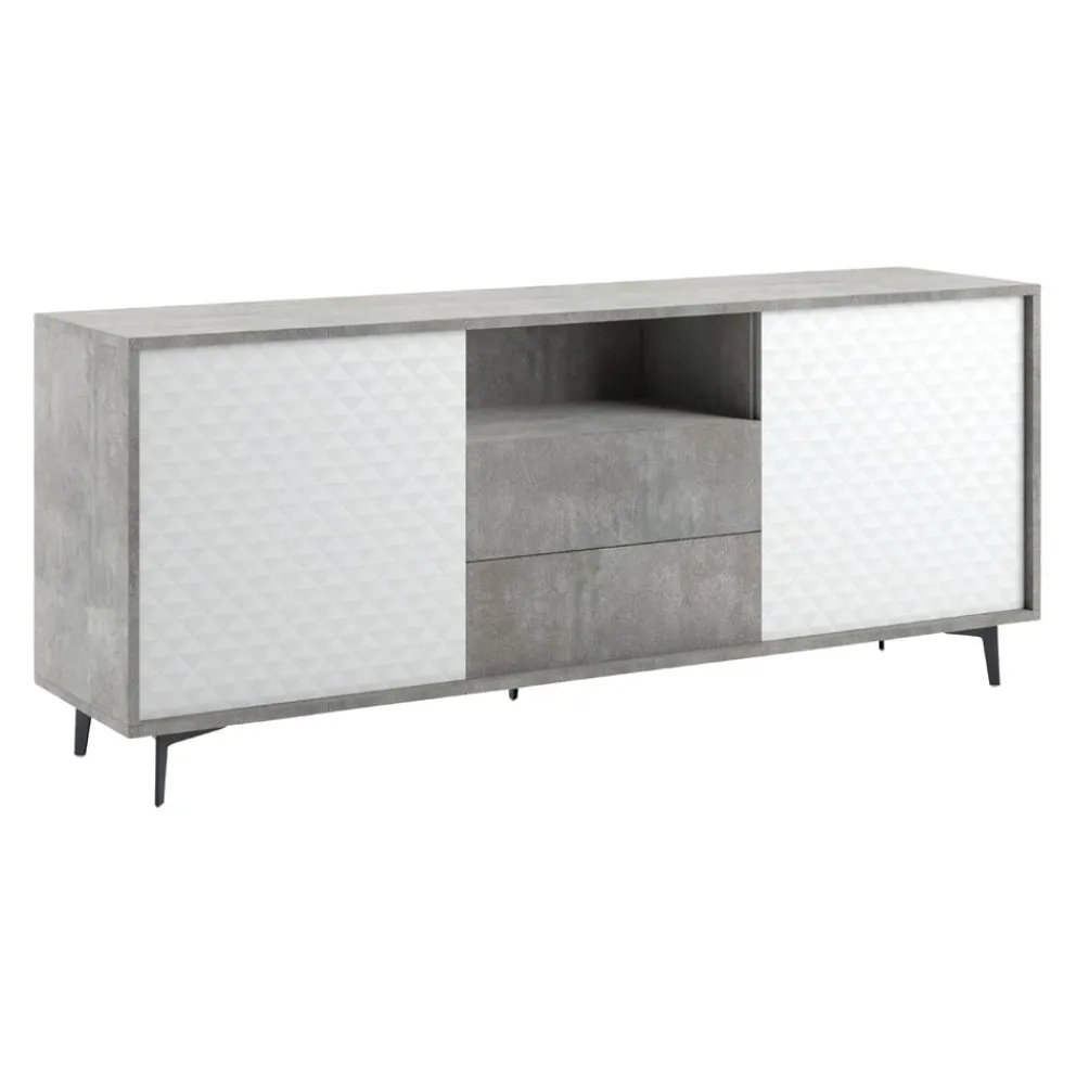 Sikelia Sideboard Living betongrau, weiss Discount