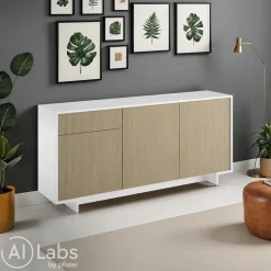 Sikelia Sideboard Living sandbraun, weiss Hot