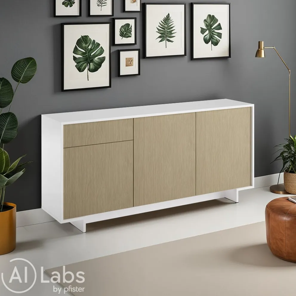 Sikelia Sideboard Living sandbraun, weiss Hot
