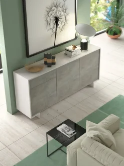 Sikelia Sideboard Living betongrau, weiss Hot