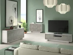 Sikelia Sideboard Living betongrau, weiss Hot