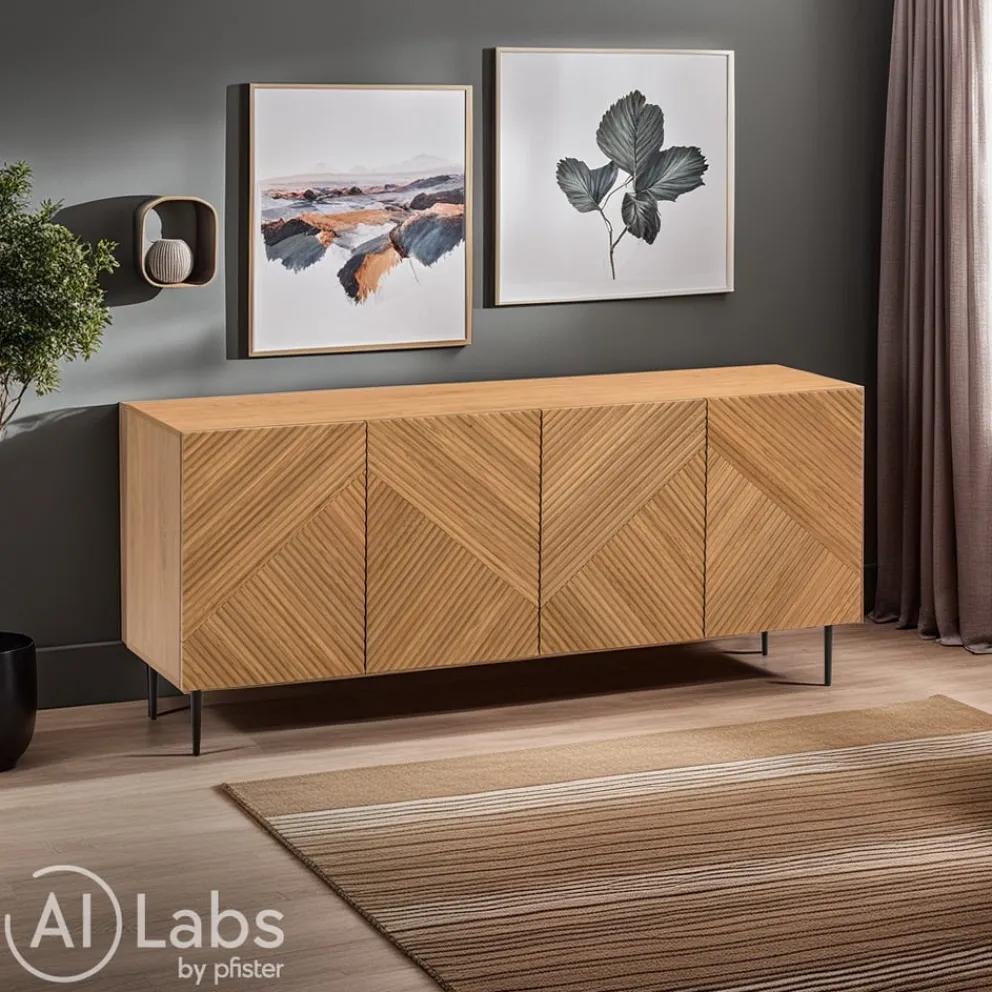 edy&liv Sideboard Losna eichefarbig, schwarz Discount