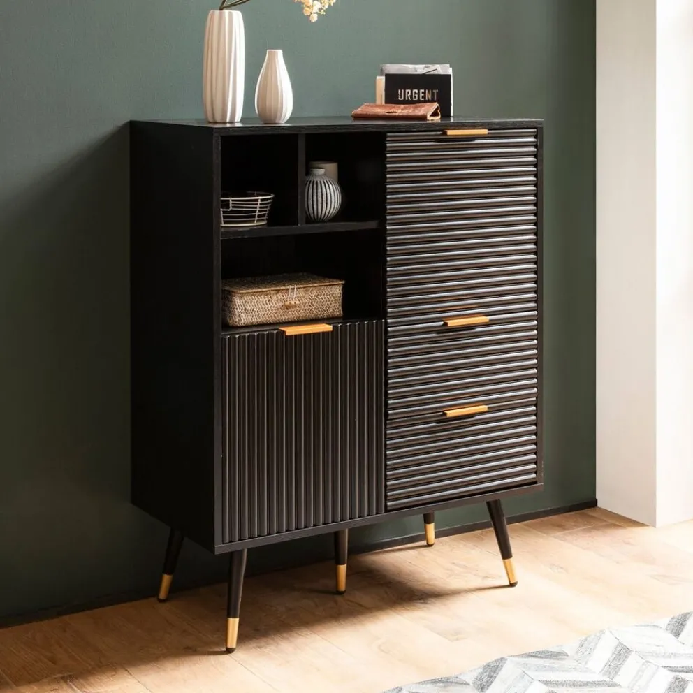 MID.YOU Sideboard Modern schwarz New