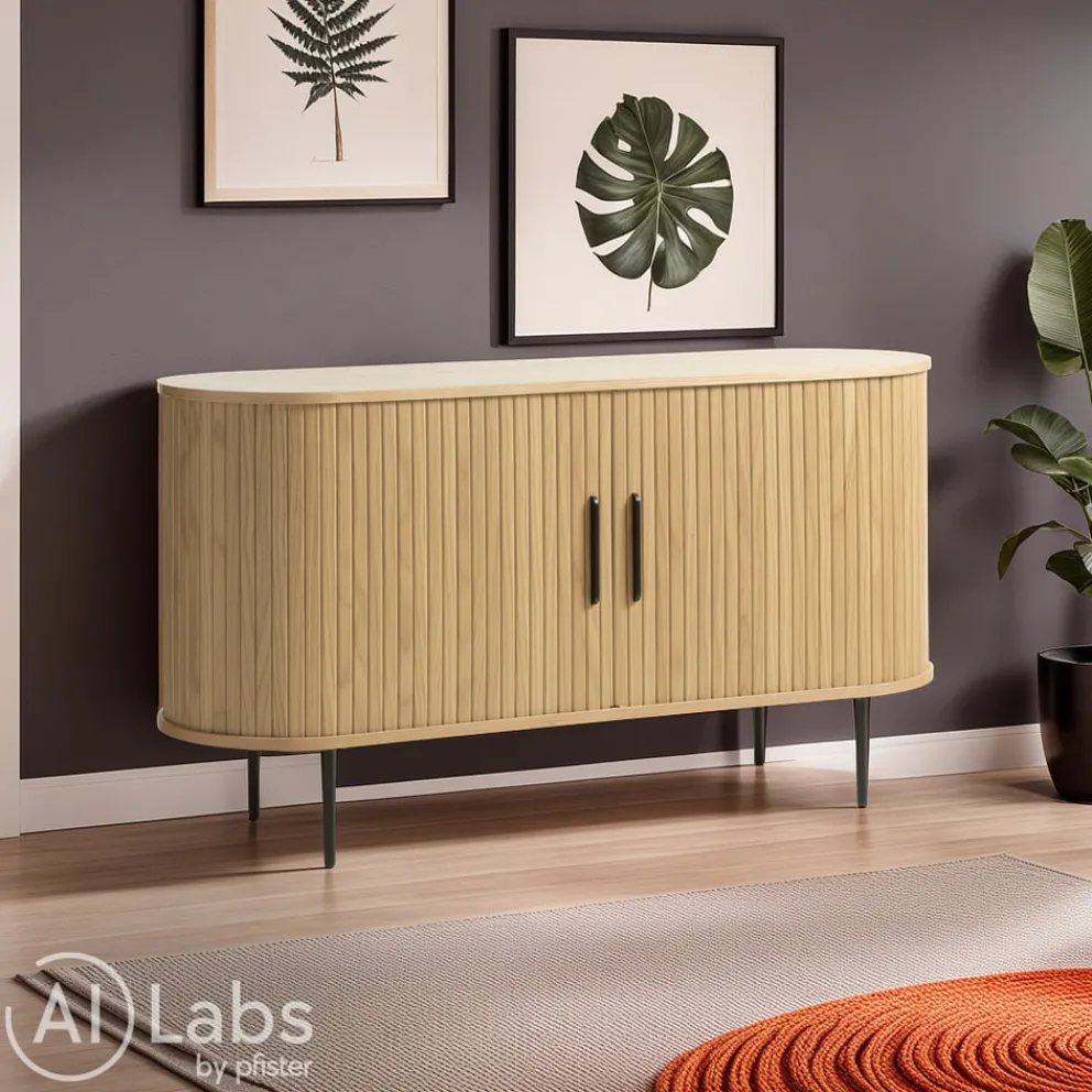 Lomoco Sideboard Nola eichefarbig, schwarz Clearance