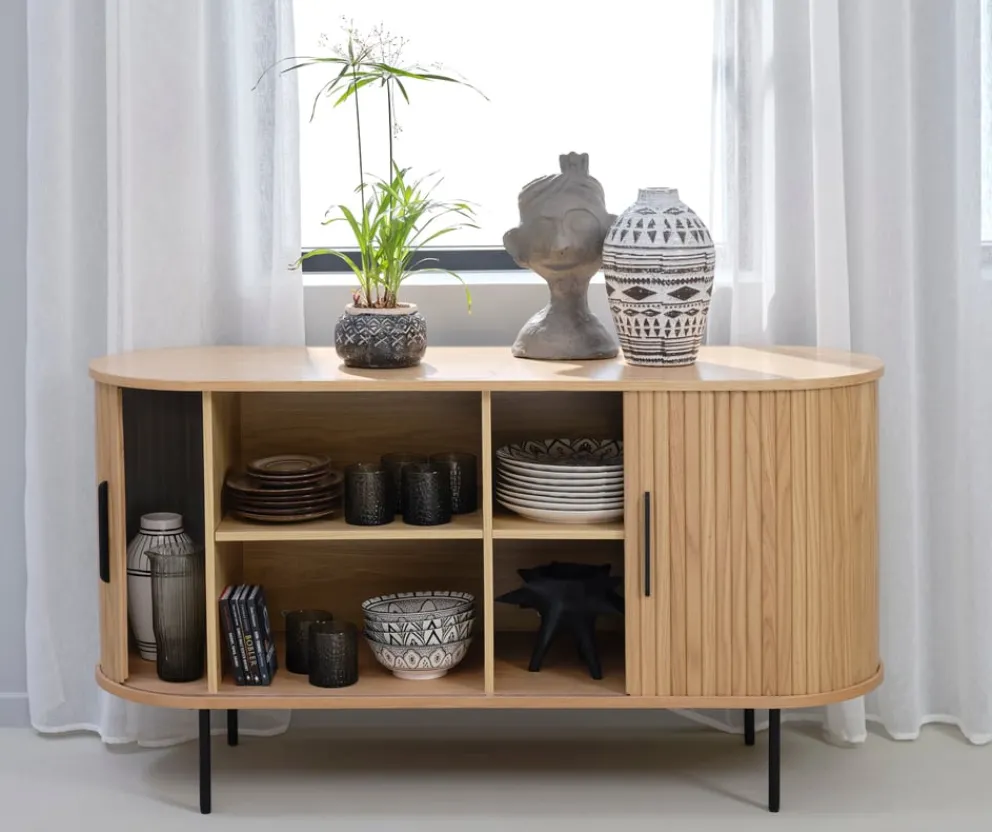 Lomoco Sideboard Nola eichefarbig, schwarz Clearance
