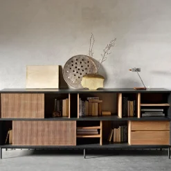 Ethnicraft Sideboard Oscar braun, schwarz Discount