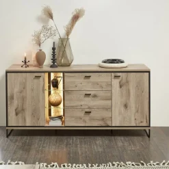 Livetastic Sideboard Ruben eichefarbig, schwarz Sale