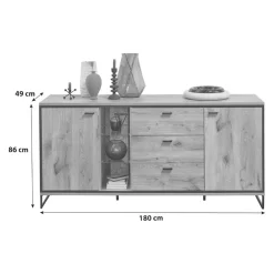 Livetastic Sideboard Ruben eichefarbig, schwarz Best