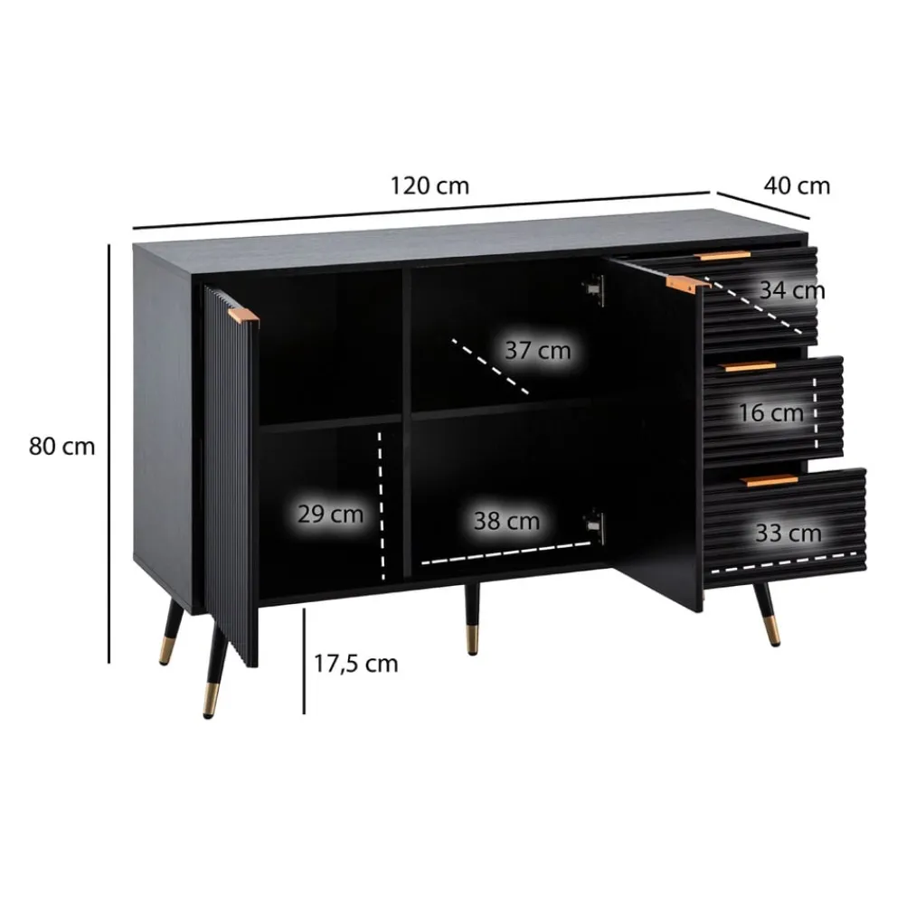 MID.YOU Sideboard schwarz Outlet
