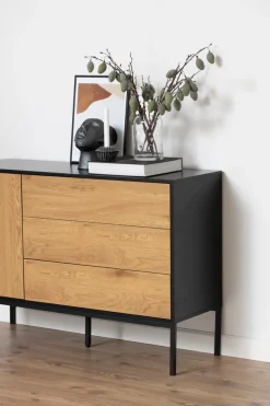 MID.YOU Sideboard Seaford schwarz, wildeichefarbig Outlet