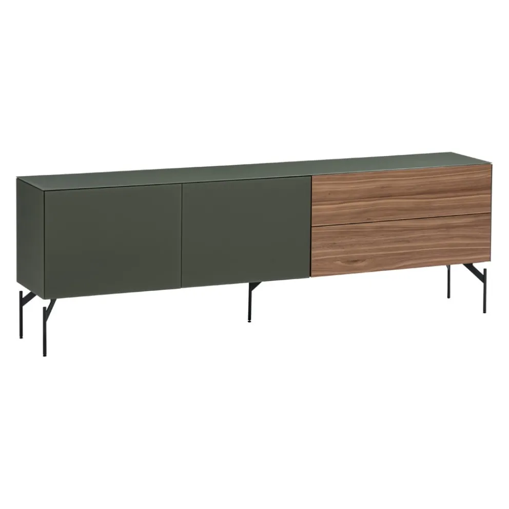 Johann Jakob Sideboard Skyline grüngrau, nussbaumfarbig Online