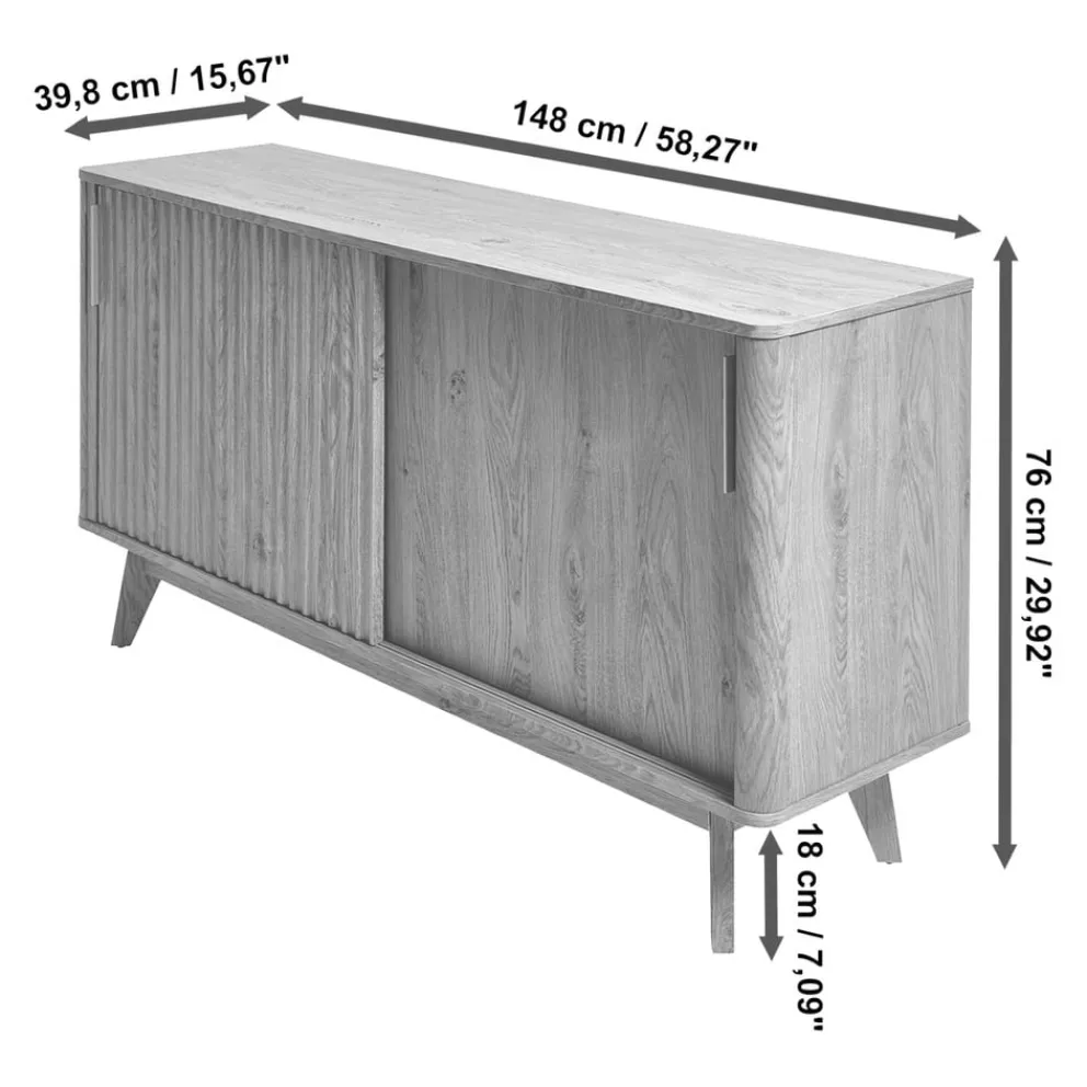 Novel Sideboard Wave eiche Sale