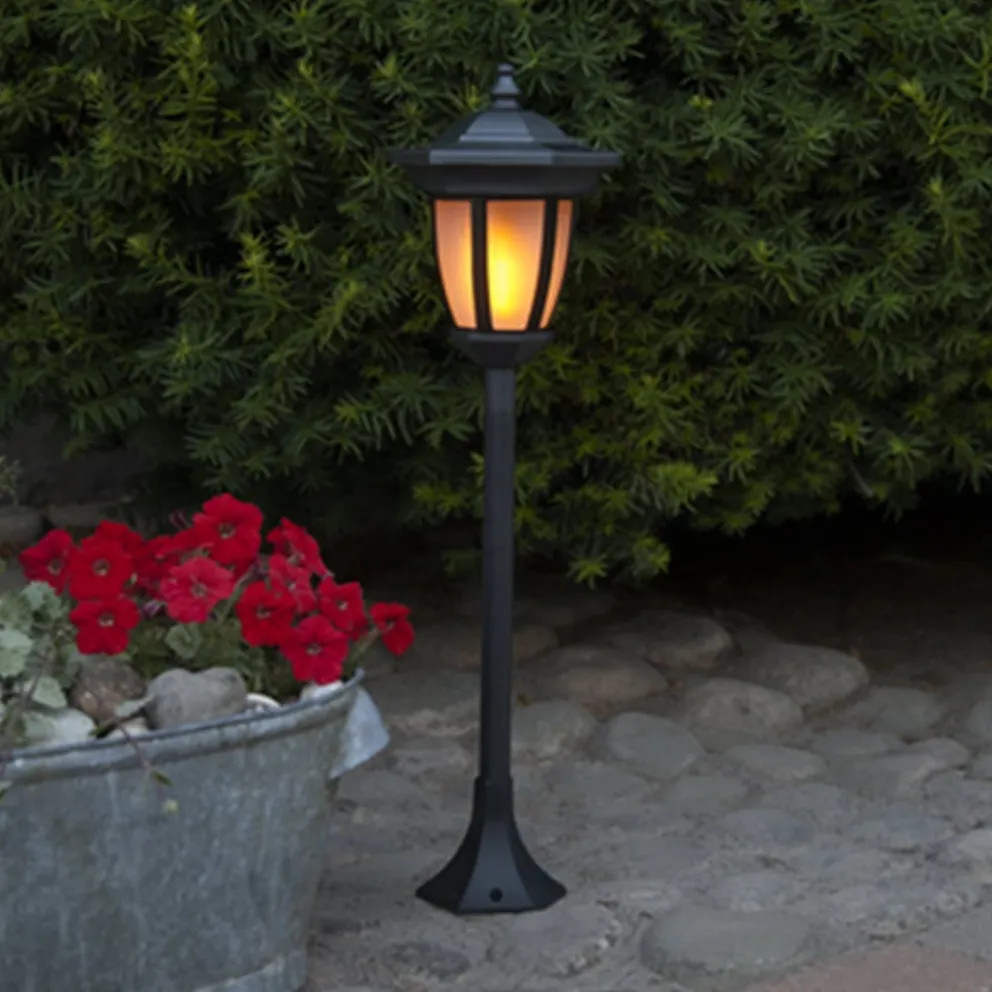 Star Trading Solarleuchte Flame schwarz Hot