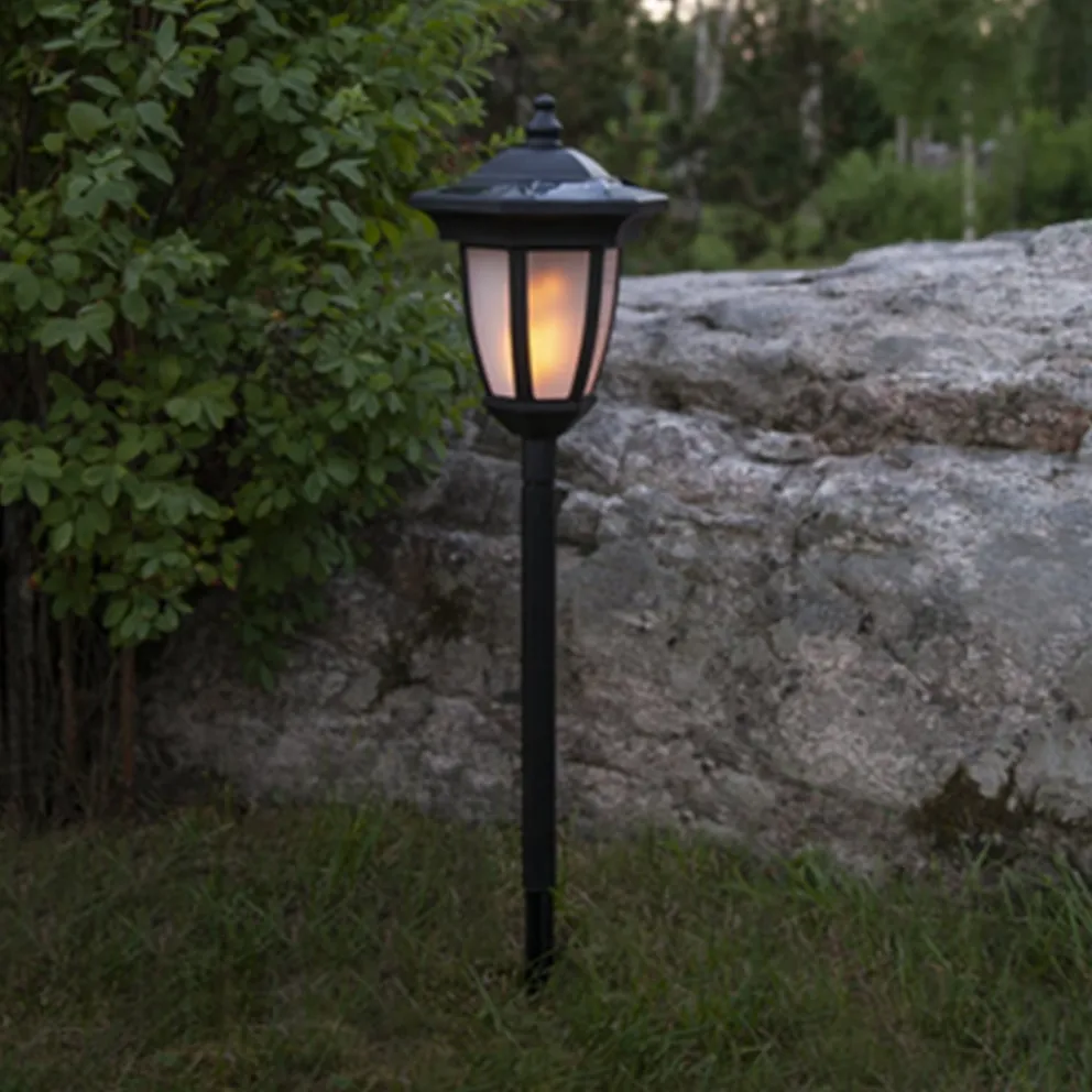 Star Trading Solarleuchte Flame schwarz Hot