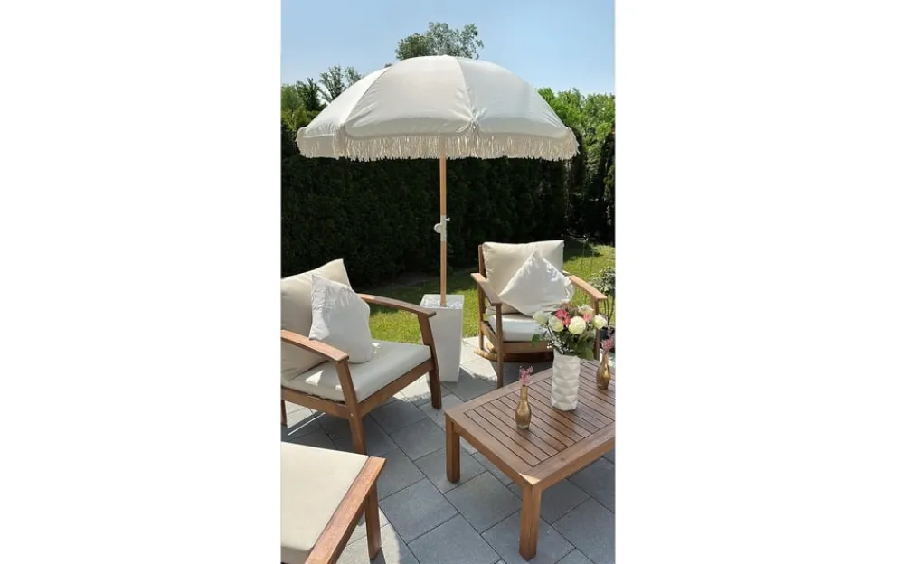 KOOR Sonnenschirm Boho beige New