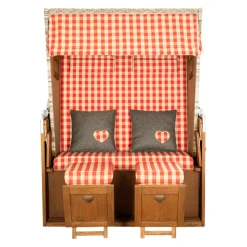 Nouvel Strandkorb Interlaken braun, rot Discount