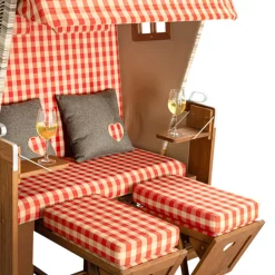 Nouvel Strandkorb Interlaken braun, rot Discount