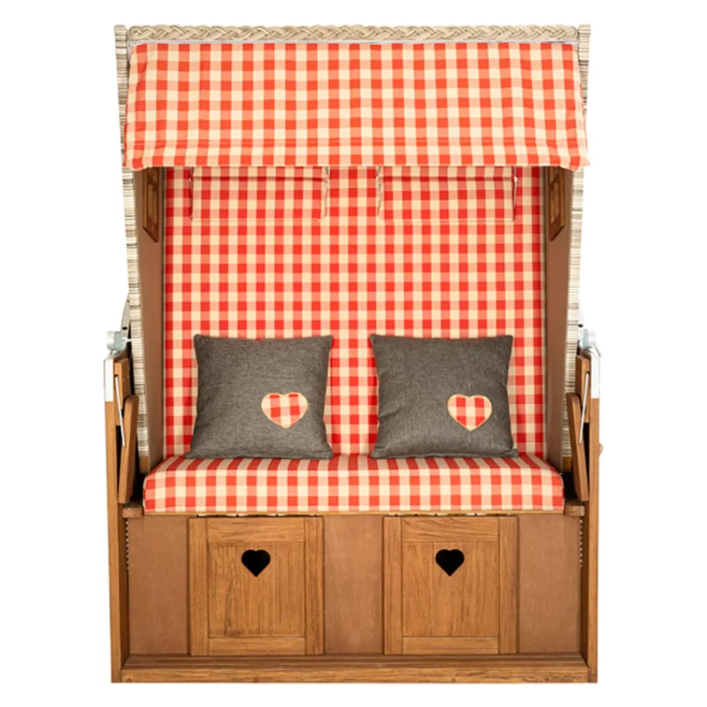 Nouvel Strandkorb Interlaken braun, rot Discount