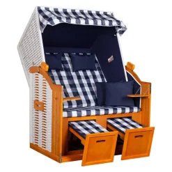 Strandkorb Ostsee dunkelblau, weiss New