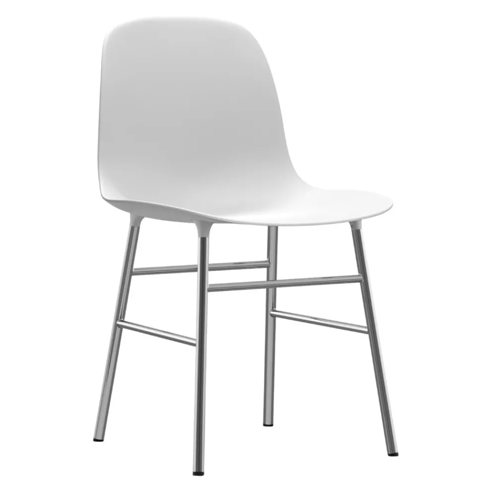 Normann Copenhagen Stuhl Form chromfarbig, weiss
