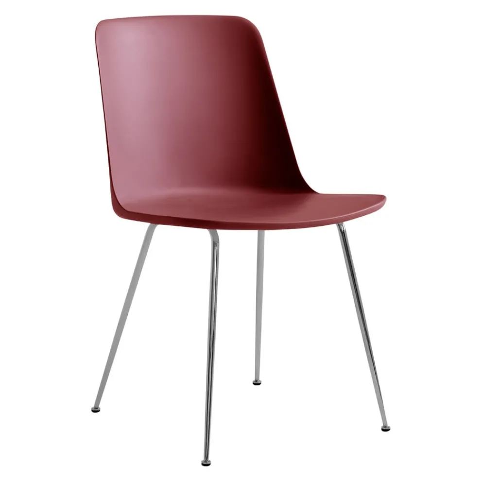 &Tradition Stuhl Rely Chrome, Red Brown Clearance