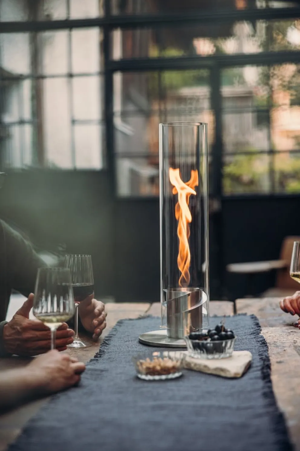 Höfats Tischfeuer SPIN 1200 silber Hot
