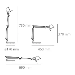 Artemide Tischleuchte Tolomeo schwarz Clearance
