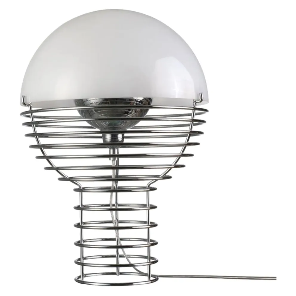 Verpan Tischleuchte Wire chromfarbig, weiss Hot
