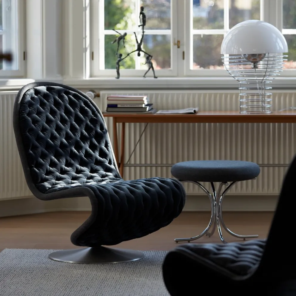 Verpan Tischleuchte Wire chromfarbig, weiss Hot