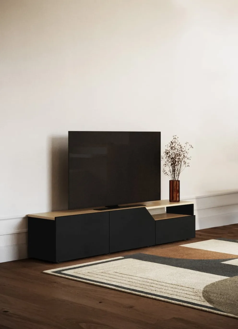 Temahome TV-Möbel Verone eichefarbig, schwarz Clearance