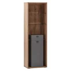 BYYU Vitrine Lizzano dunkelgrau, eichefarbig Best