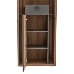 BYYU Vitrine Lizzano dunkelgrau, eichefarbig Best