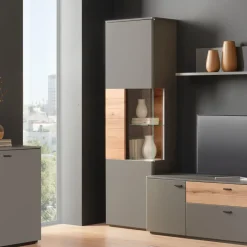 BYYU Vitrine Rico dunkelgrau Discount