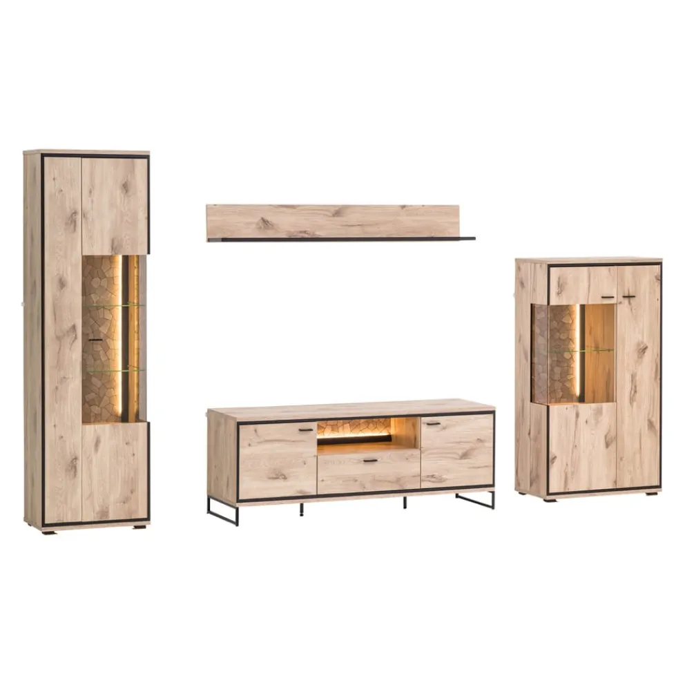 Livetastic Vitrine Ruben eichefarbig, schwarz
