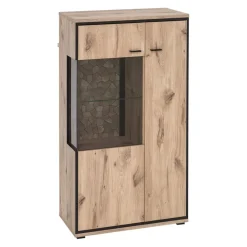 Livetastic Vitrine Ruben eichefarbig, schwarz