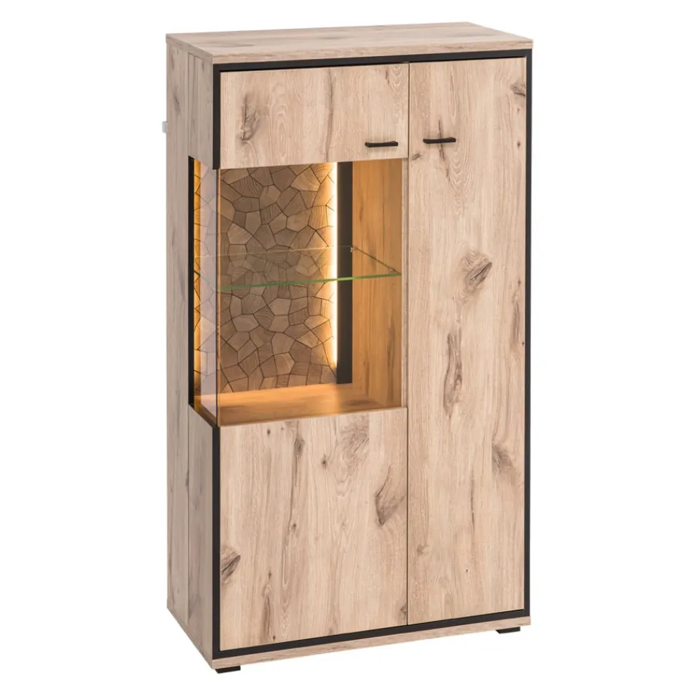 Livetastic Vitrine Ruben eichefarbig, schwarz