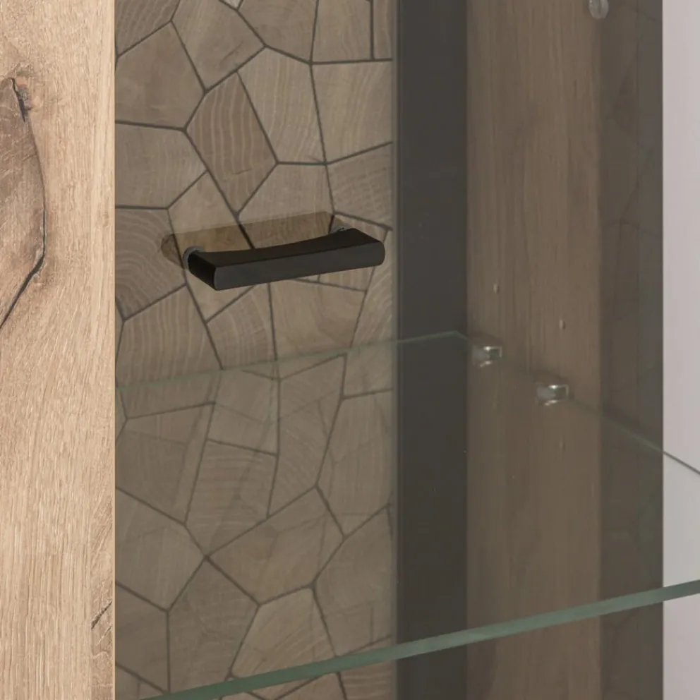 Livetastic Vitrine Ruben eichefarbig, schwarz Outlet
