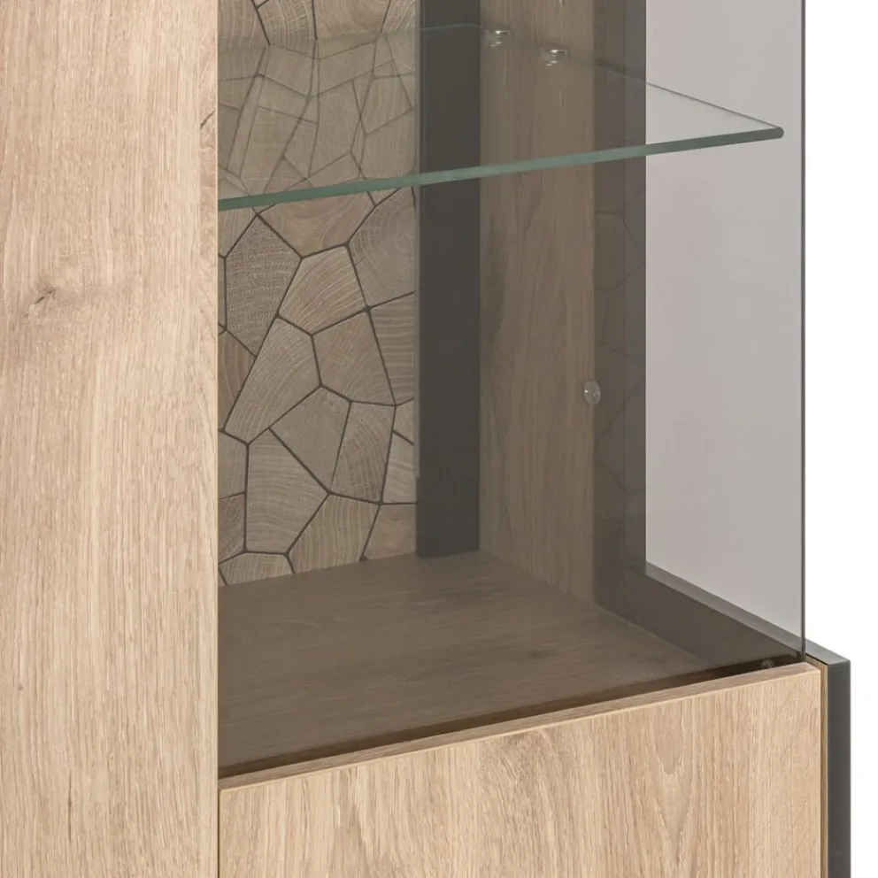 Livetastic Vitrine Ruben eichefarbig, schwarz Outlet