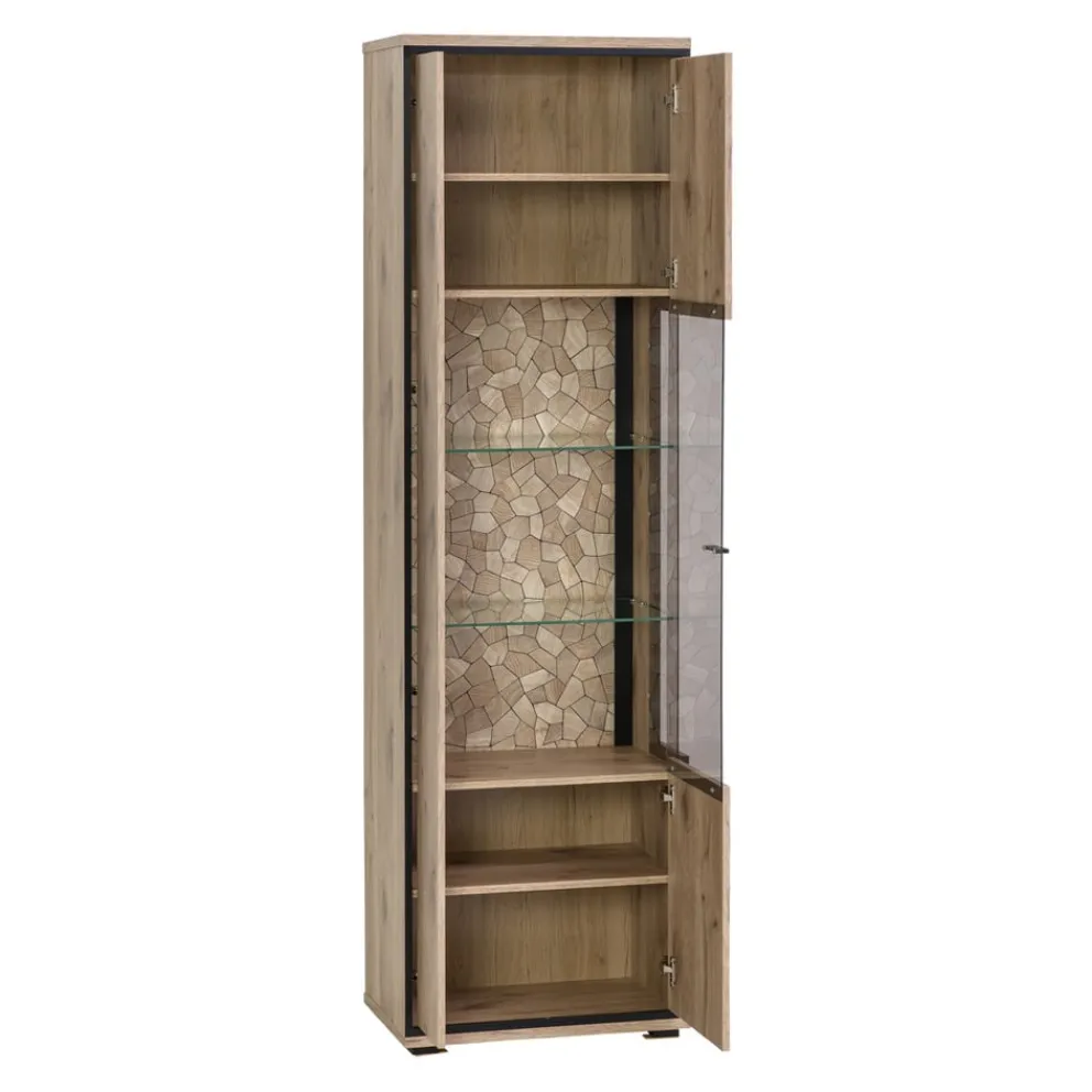 Livetastic Vitrine Ruben eichefarbig, schwarz Outlet
