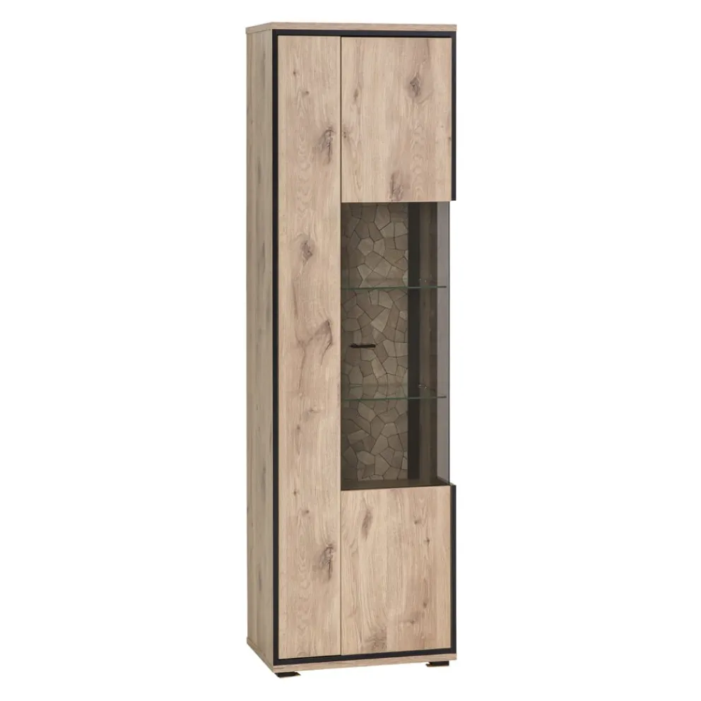 Livetastic Vitrine Ruben eichefarbig, schwarz Outlet