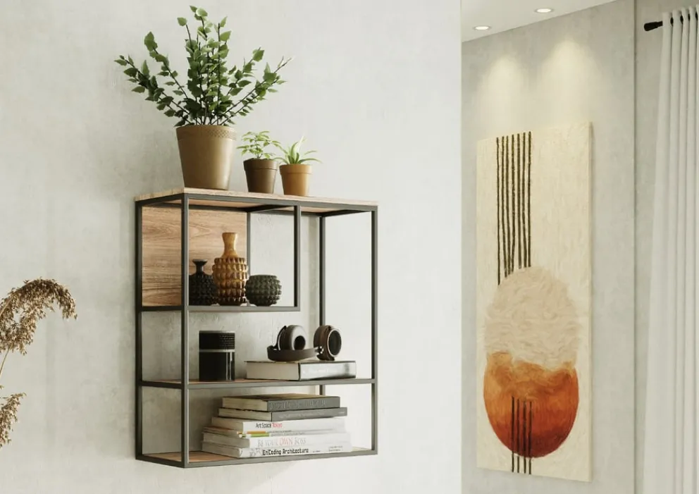 Ambia Home Wandregal Alvor akaziefarbig, schwarz Sale