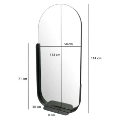 MID.YOU Wandspiegel Metall schwarz Clearance