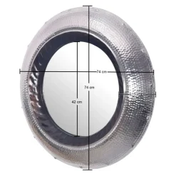 MID.YOU Wandspiegel Metall grau Clearance