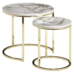 MID.YOU Zweisatztisch Marmor weiss Discount