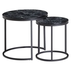 MID.YOU Zweisatztisch Marmor schwarz Outlet